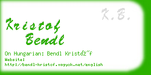 kristof bendl business card